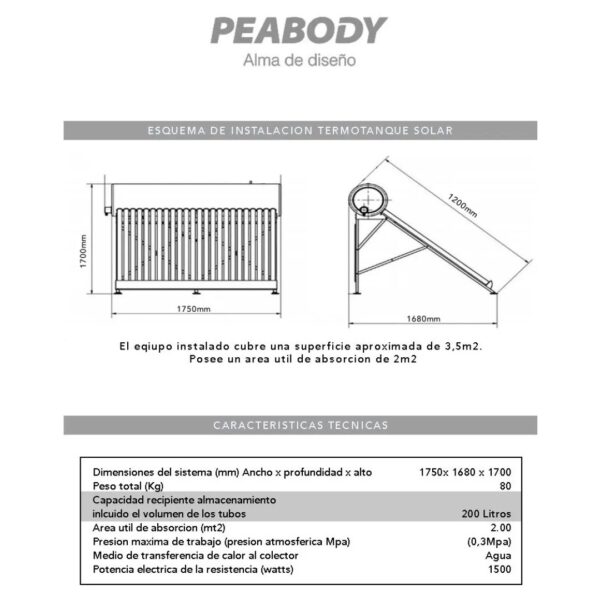 Kit Termo Solar 200 Litros + Resistencia + Tanque Prellenado - Imagen 8